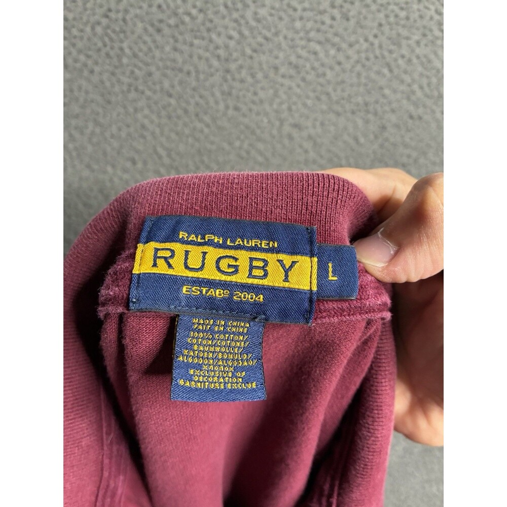 Ralph Lauren Rugby Logo 2004 Men’s Maroon Polo Shirt Size Large Old Money - Picture 4 of 16